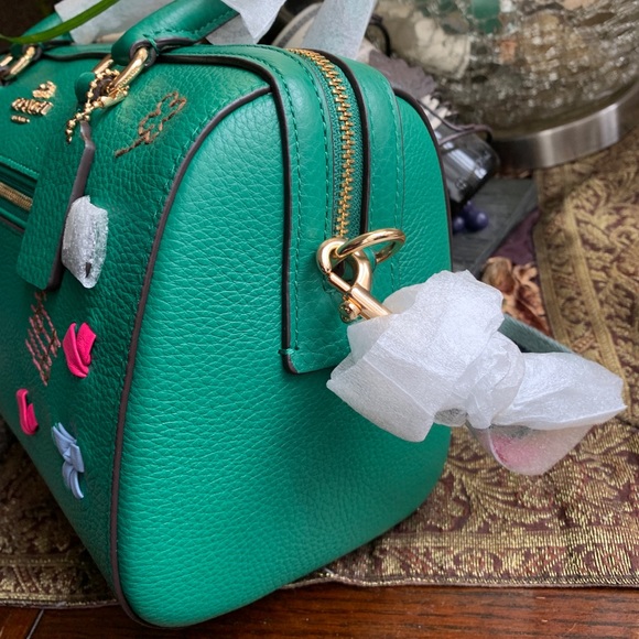 SOLD⛔️Authentic COACH Leather patches zip top satchel/Crosby - Picture 4 of 16